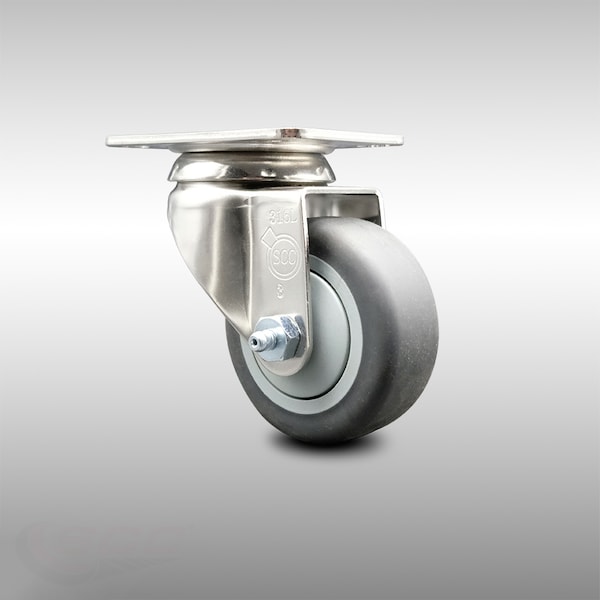 Service Caster 3.5 Inch 316SS Thermoplastic Rubber Wheel Swivel Top Plate Caster SCC-SS31620S3514-TPRB - main